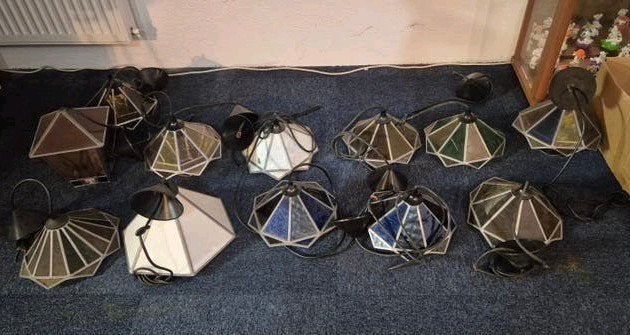 Set  Tiffany-stijl hanglampen glas in lood lampen NIEUW, Antiek en Kunst, Antiek | Lampen, Ophalen