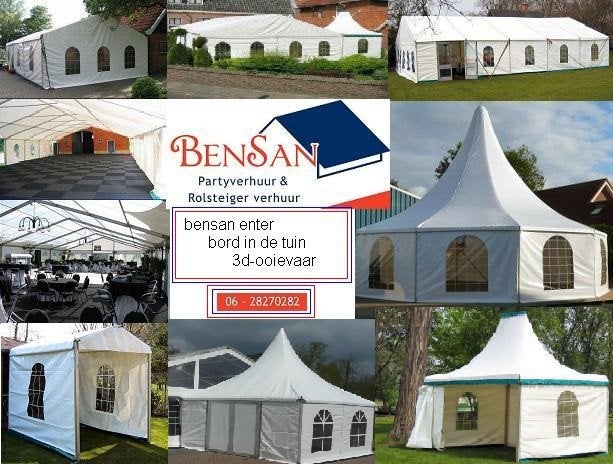 partytenten tent PVC bezorgt & afgehaald huur bensan enter, Ophalen, Zo goed als nieuw, Overige