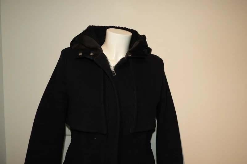 Sandro wollen jas heerlijk warm gevoerd met rits mt 1/S, Kleding | Dames, Jassen | Winter, Verzenden, Zwart, Sandro, Maat 36 (S)