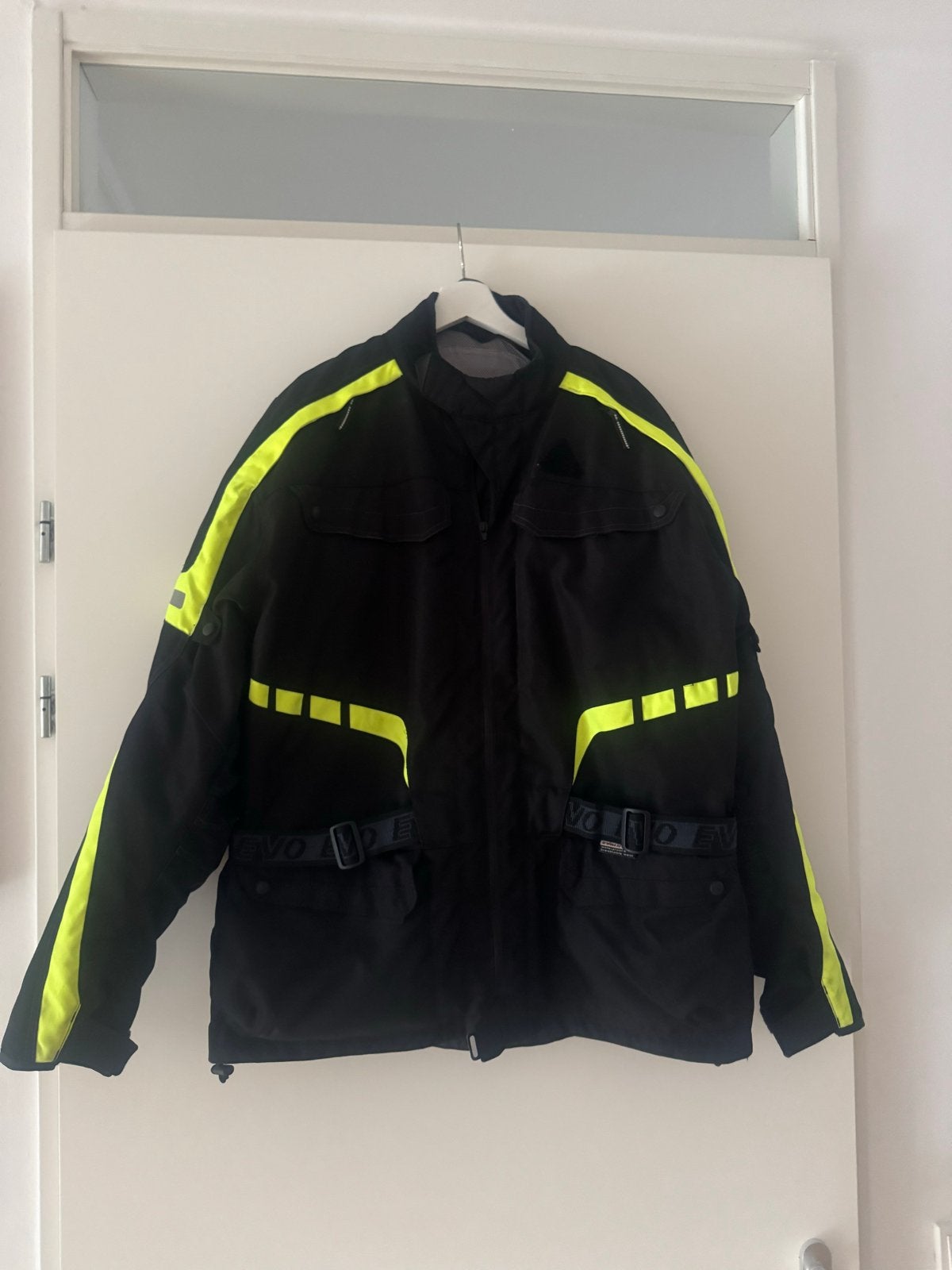 Evolution Motorjas Zwart/Neon Geel - Zo goed als nieuw, Motoren, Kleding | Motorkleding, Verzenden