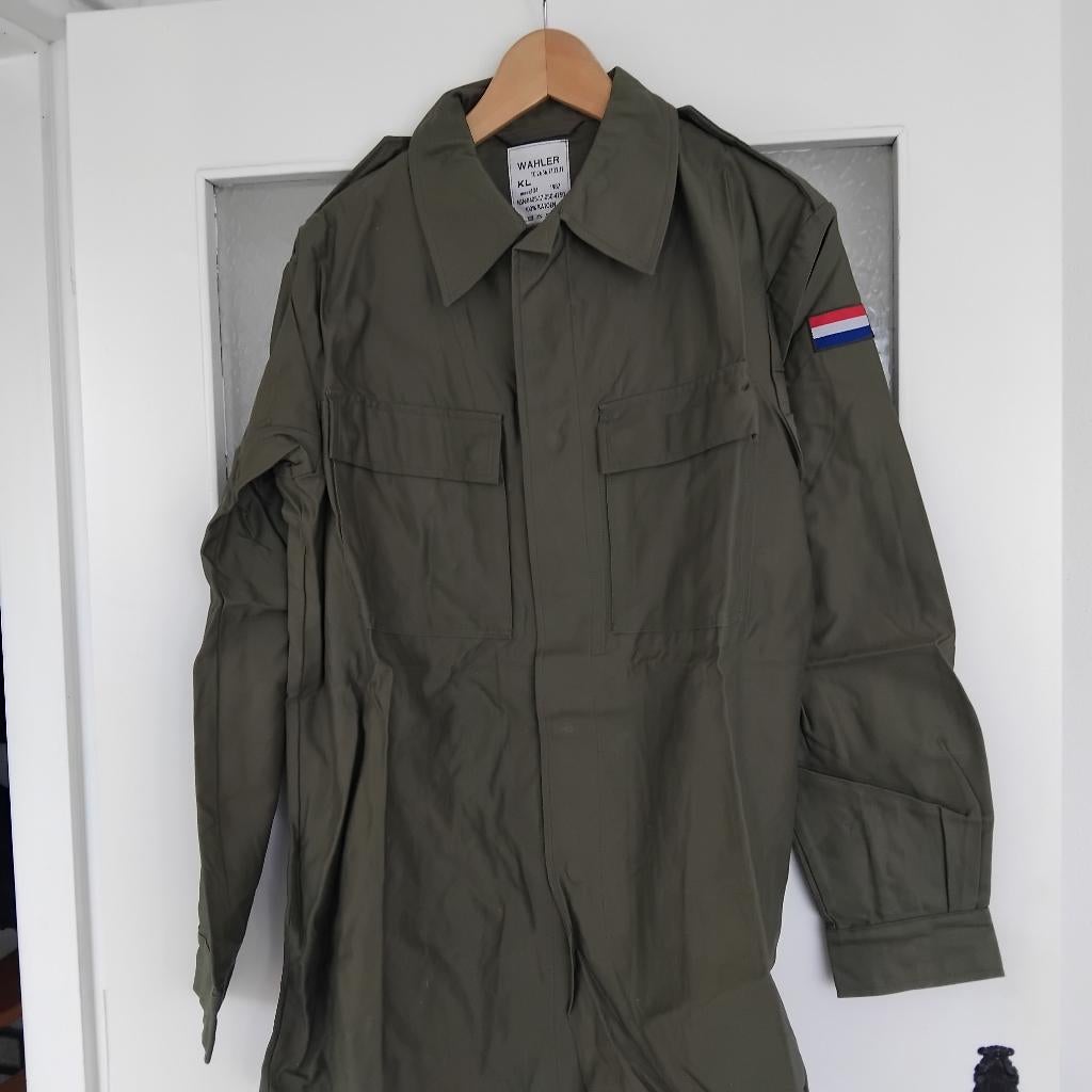 GEVECHTSJASJE OUD GROEN VRIJ GROTE MAAT, Ophalen of Verzenden, Landmacht, Nederland, Kleding of Schoenen
