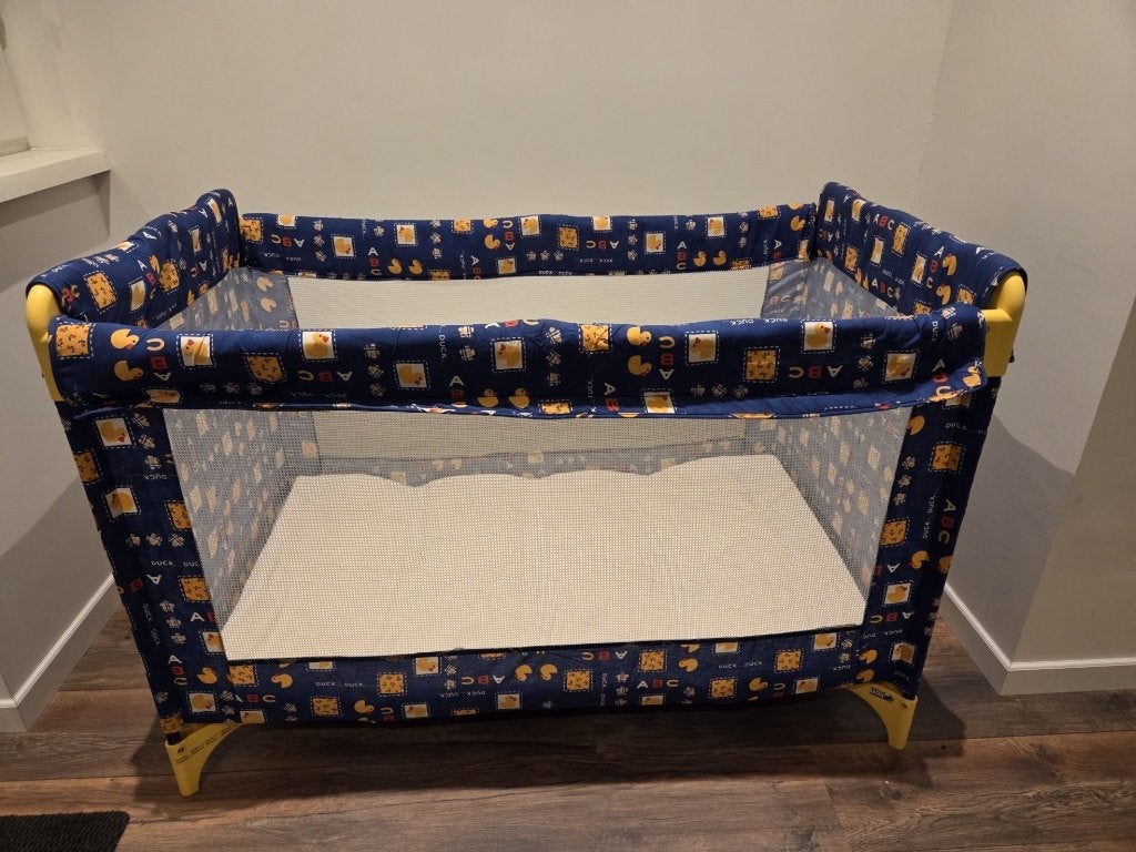 kinderbedje, opklapbaar, Kinderen en Baby's, Kinderkamer | Bedden, Ophalen, Gebruikt, Minder dan 140 cm, 70 tot 85 cm