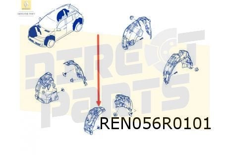 Renault R4 EV (6/25-) modderkuip Links voor Origineel! 63845, -, -, Nieuw, Bumper