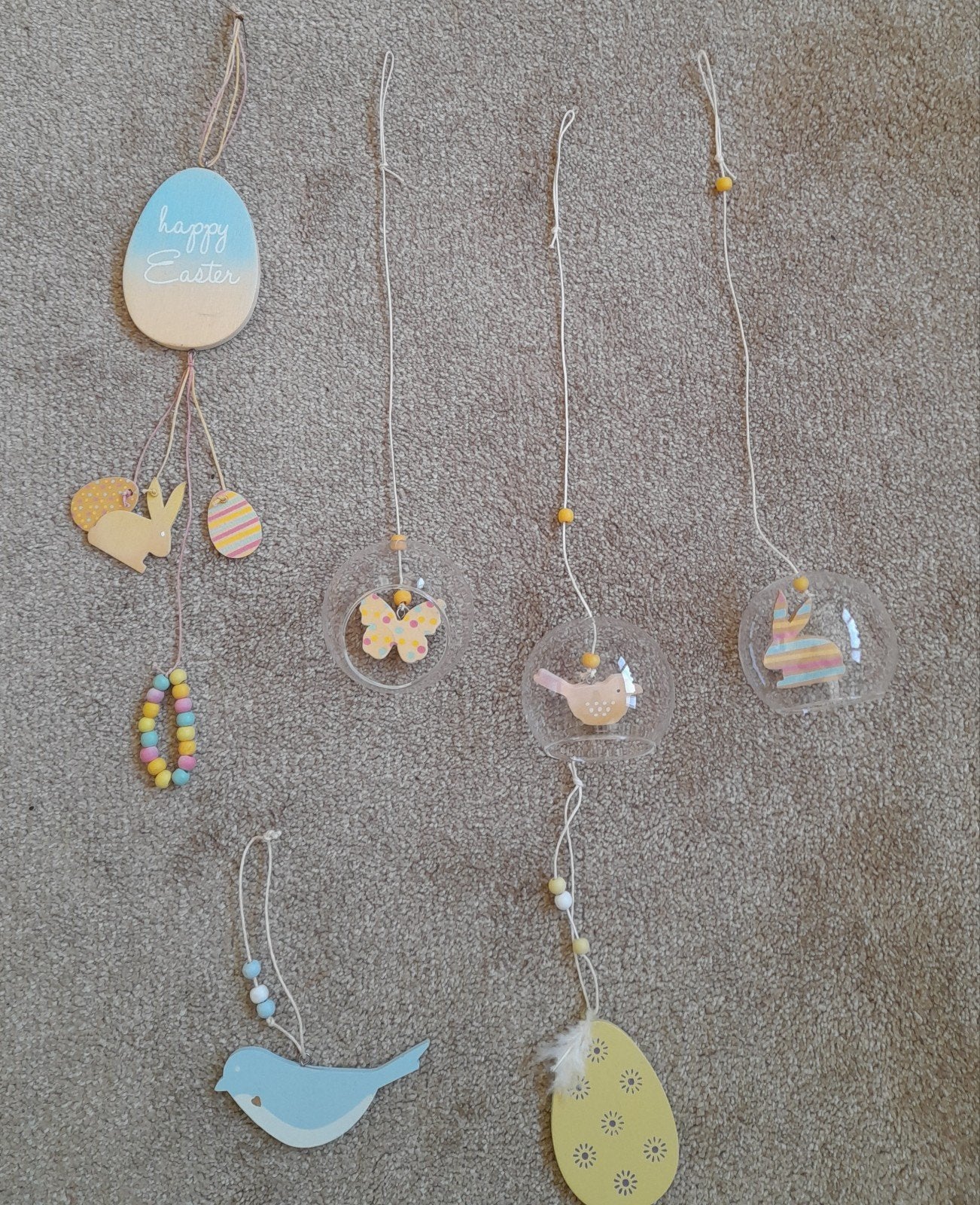 Lente hangers, Ophalen, Zo goed als nieuw, Meerkleurig, Hout