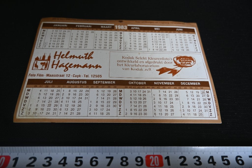 sticker Kalender 1983  Cuyk  Helmuth Hagemann, Ophalen, Zo goed als nieuw
