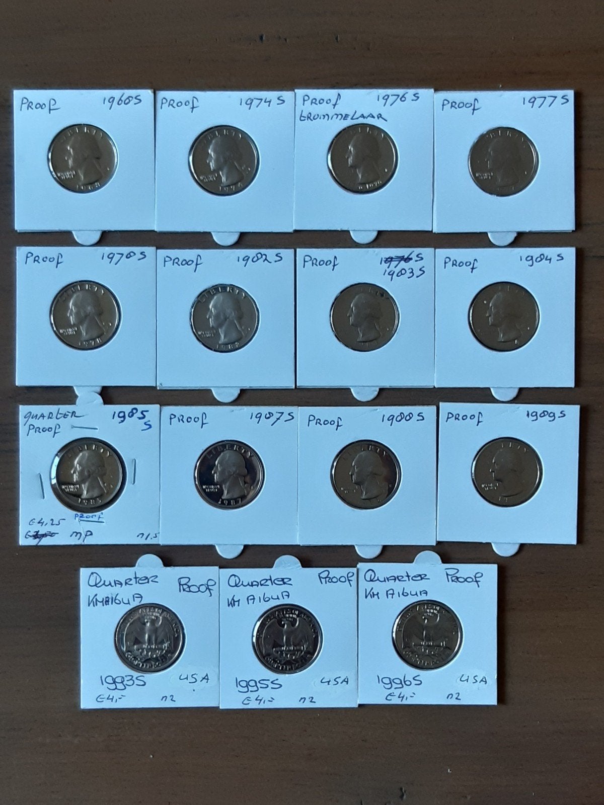 15 proof quarters usa met S kk f.3.3, Postzegels en Munten, Munten | Amerika, Ophalen, Noord-Amerika