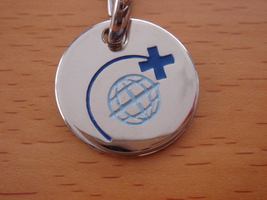 Sleutelhanger wereldbol met plus, Ophalen of Verzenden, Zo goed als nieuw, Overige typen