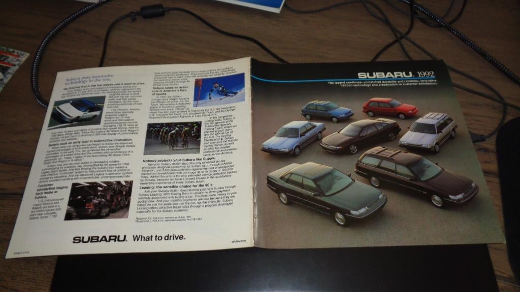 USA Folder  SUBARU  1992, Verzenden, Zo goed als nieuw, Overige merken