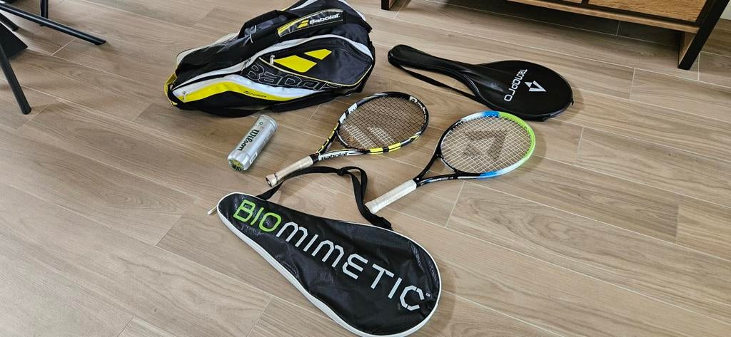 Tennis set: 2 rackets, tas en ballen (Babolat, Dunlop), Ophalen
