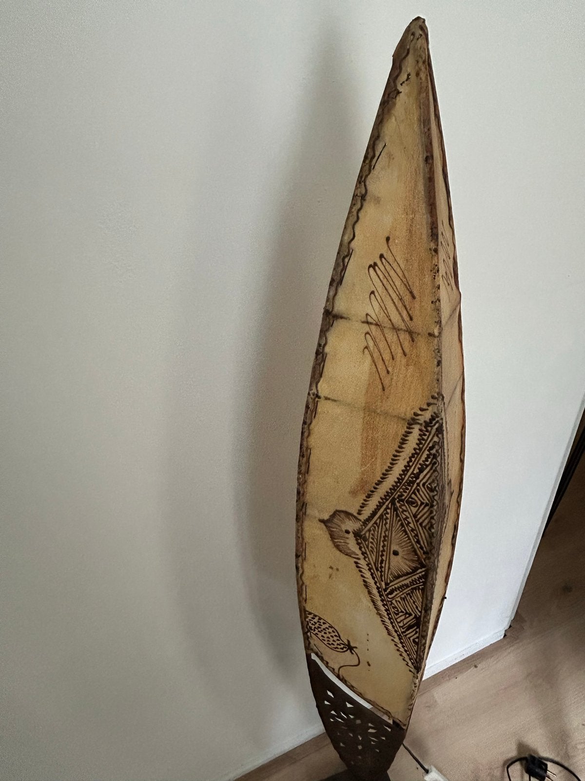 Unieke afrikaanse vloerlamp, Ophalen, Gebruikt, Overige materialen, 100 tot 150 cm