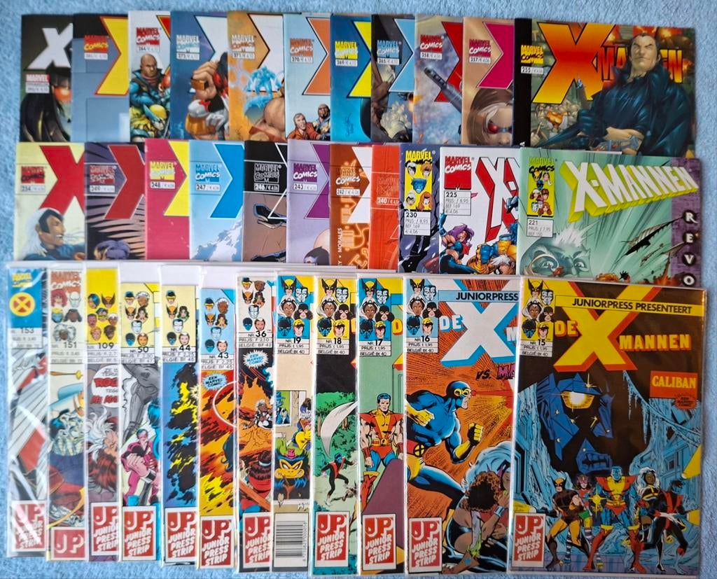 DE X-MANNEN COMICS. JUNIOR PRESS. NIEUWSTAAT. 3 EURO P STUK., Meerdere comics, Ophalen of Verzenden, Zo goed als nieuw, Europa