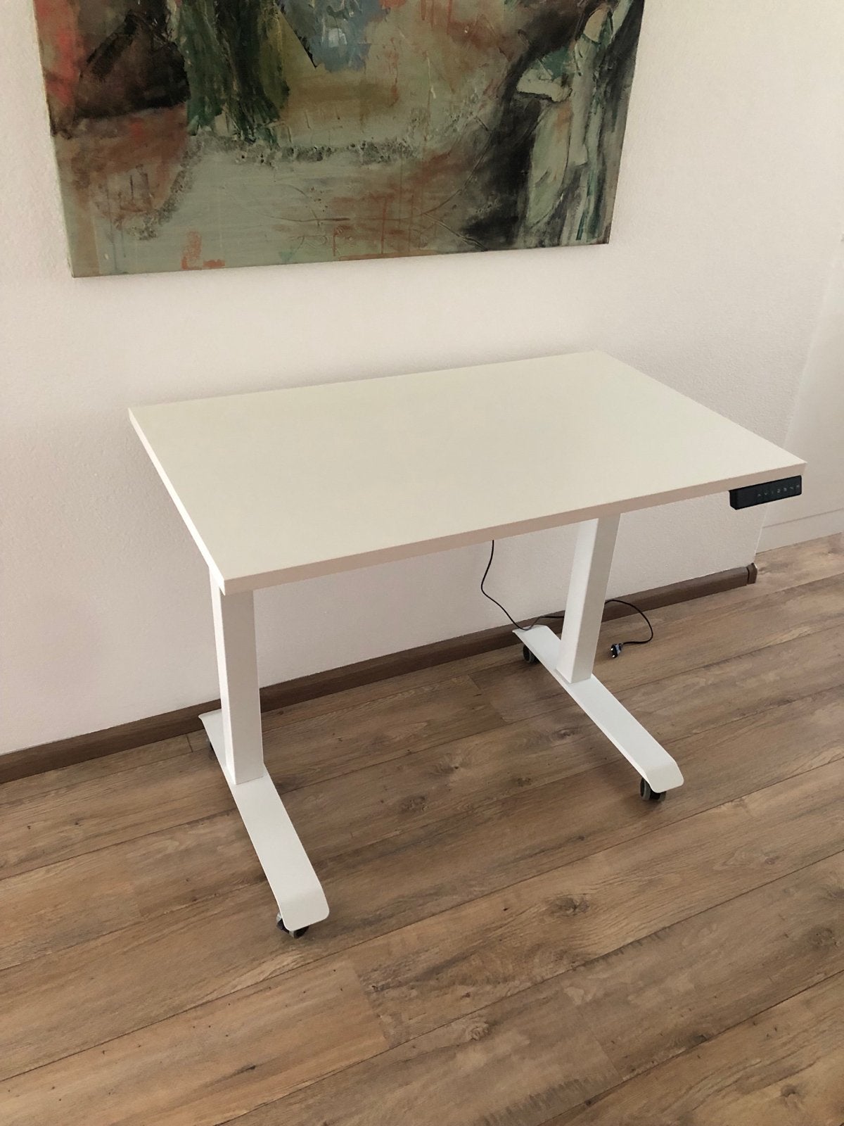 Studydesk Worktrainer 100x60cm met kabelgoot en wieltjes, Huis en Inrichting, Bureaus, Overige typen, Ophalen of Verzenden, Zo goed als nieuw