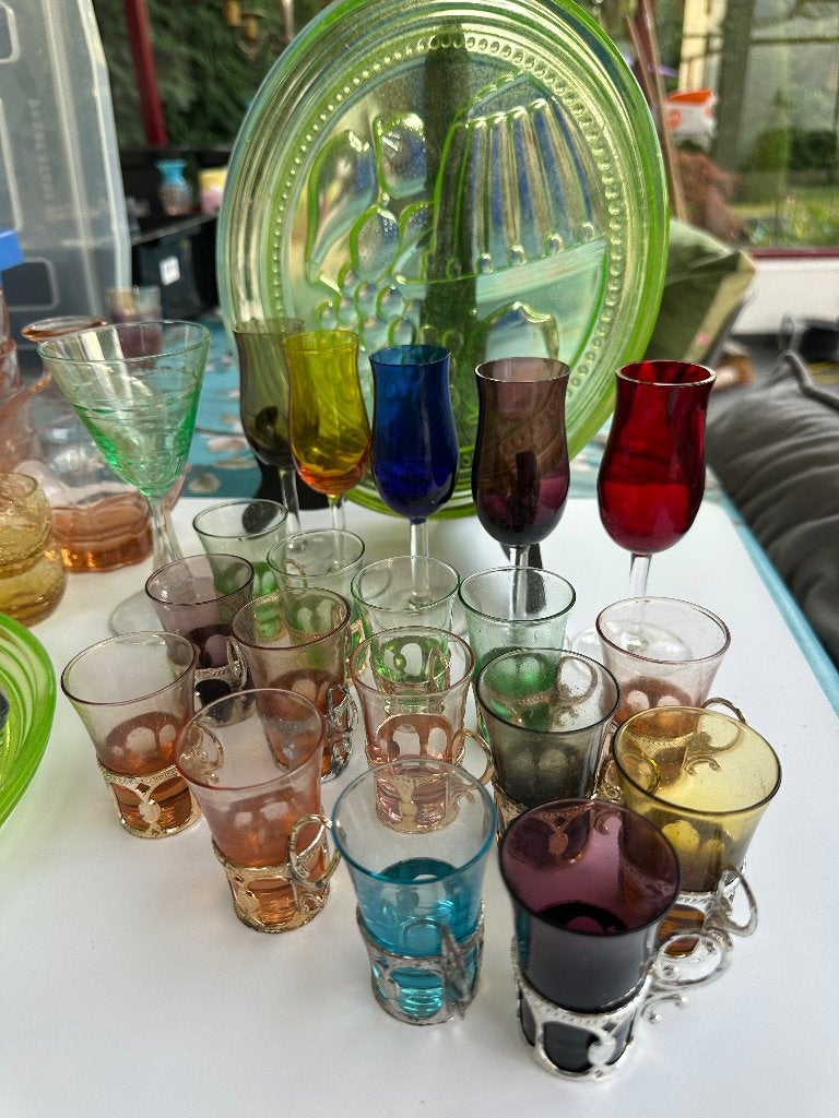 Grote collectie diverse borrelglazen (oud glas, antiek), Verzamelen, Glas en Borrelglaasjes, Ophalen, Gebruikt, Overige typen