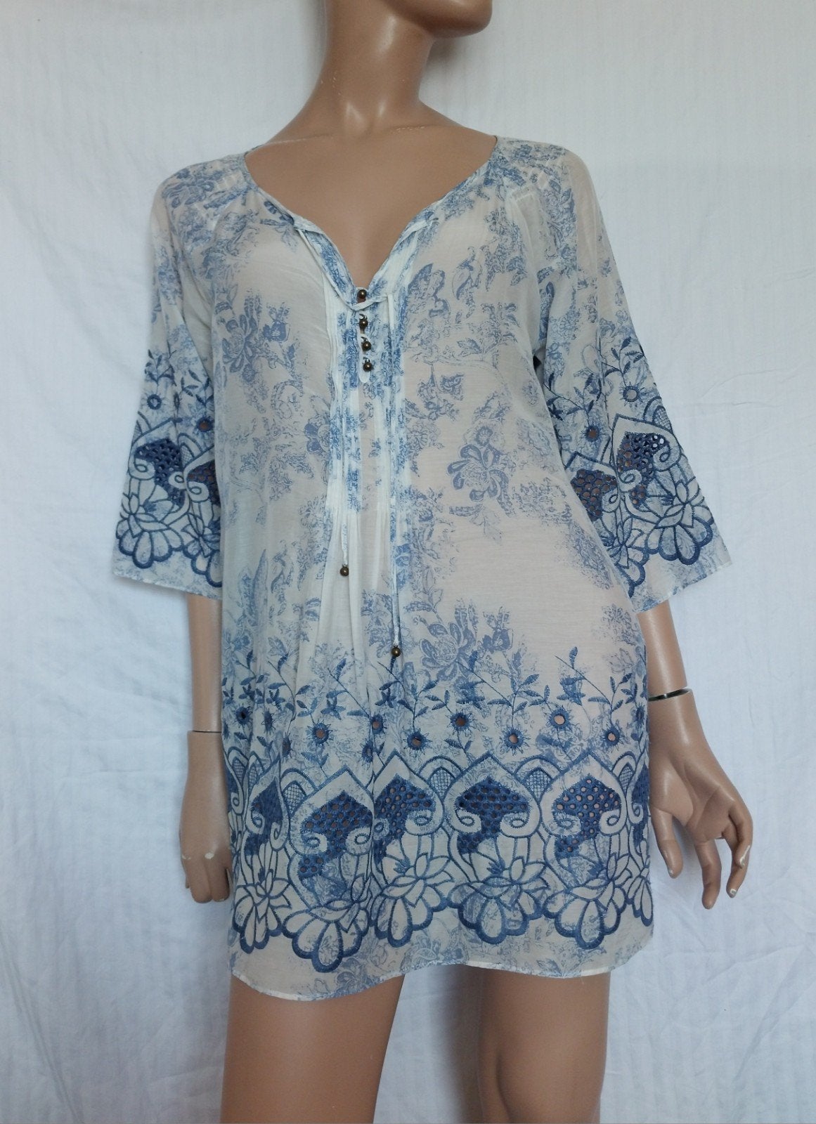 ZENDRA Blouse, Maat 42 , ZIJDE , KATOEN, Ophalen of Verzenden, Zo goed als nieuw, Maat 42/44 (L), Overige kleuren