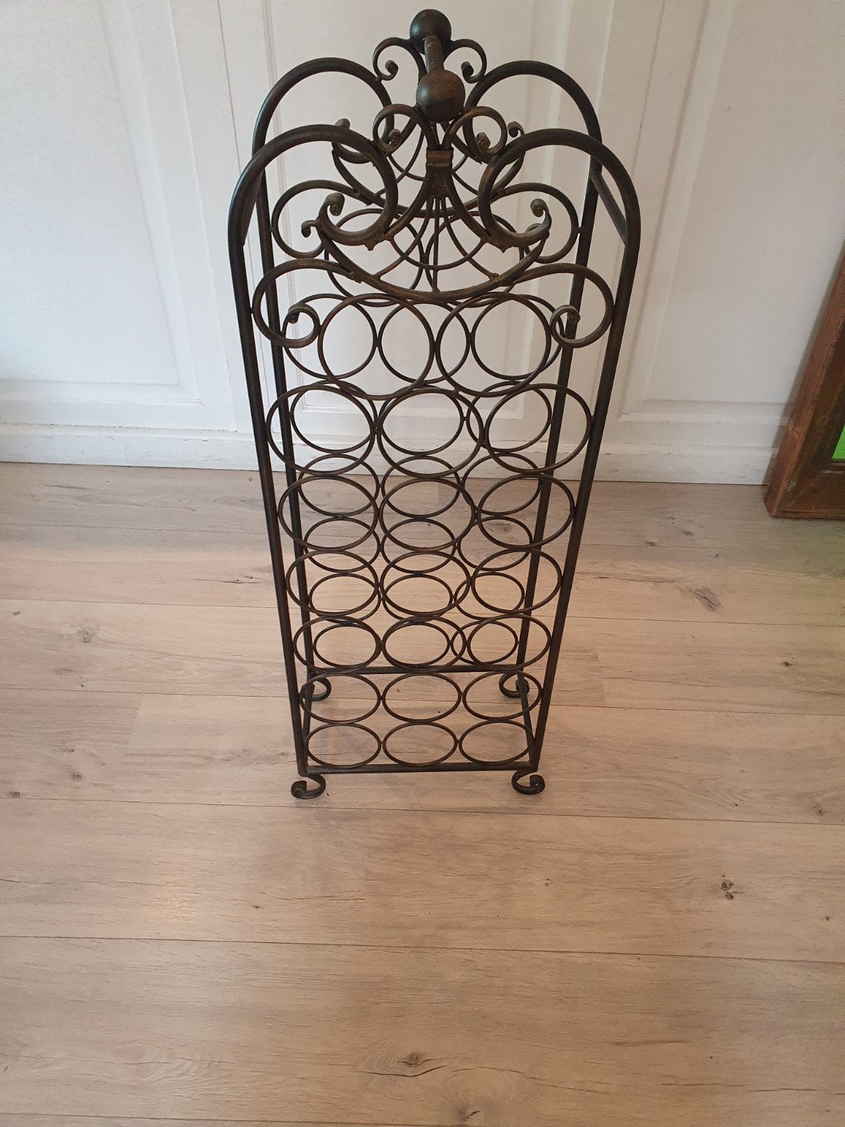 Mooi brocante metalen wijnrek voor 20 flessen, Gebruikt, Onbekend, Ophalen of Verzenden, Onbekend