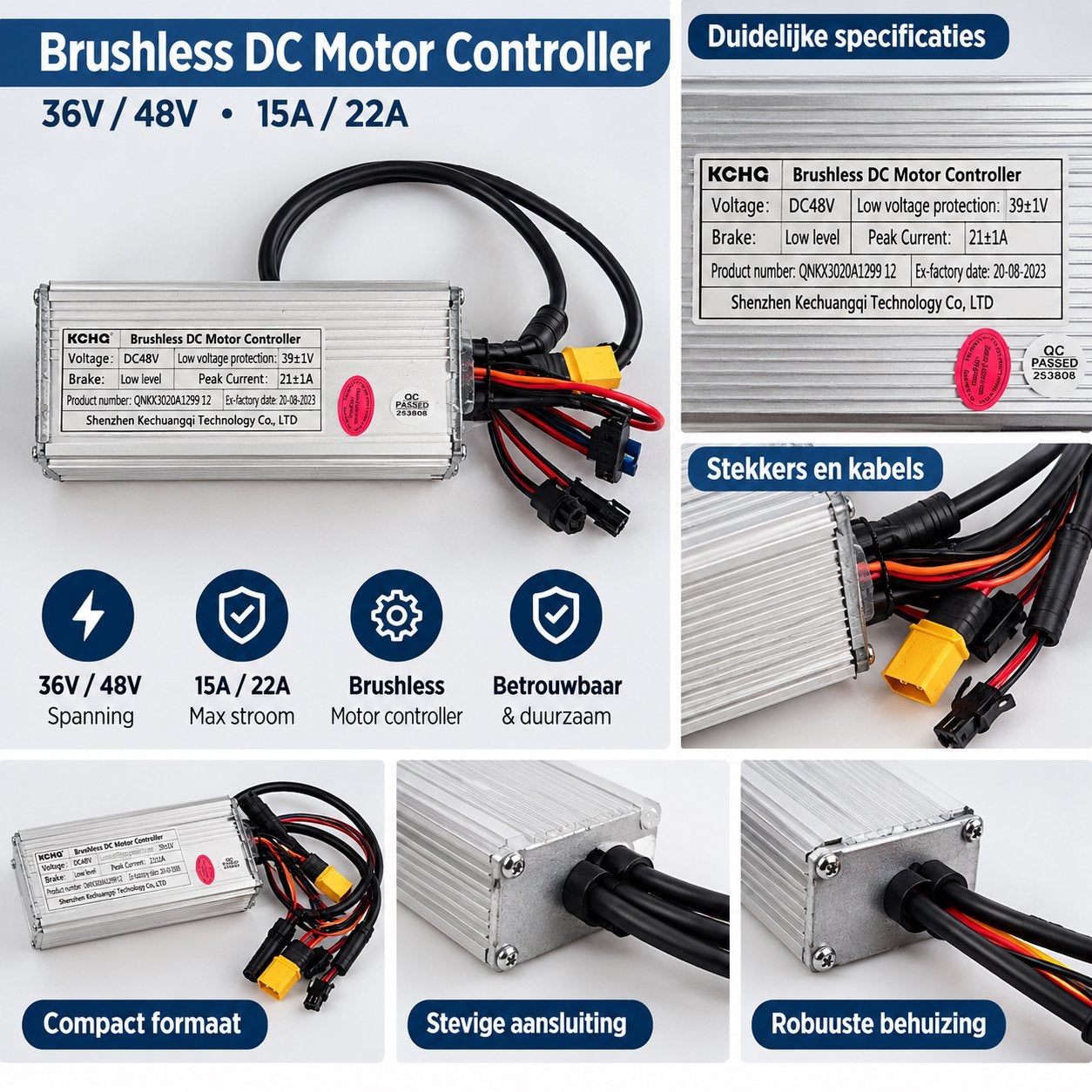 Brushless DC Motor Controller 36V/48V 15A/22A, Gebruikt
