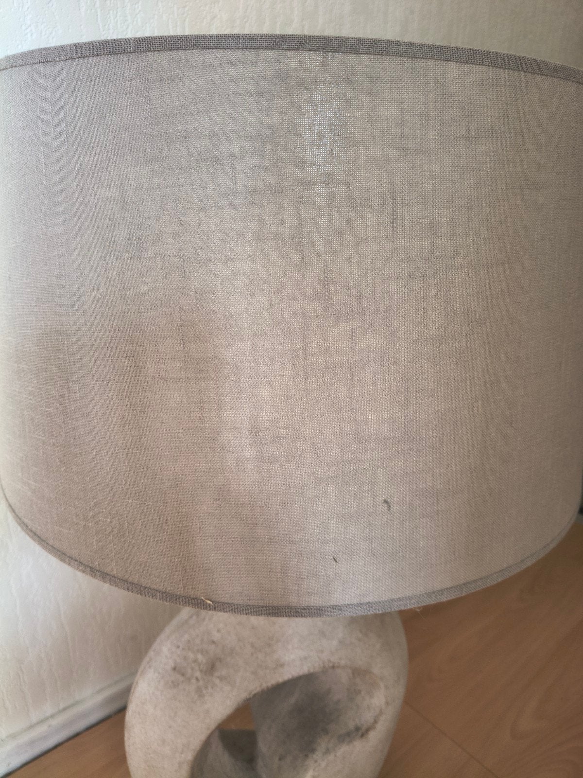 Moderne tafellamp met stoffen kap, Overige merken, Gebruikt, Grijs, E27 (groot)