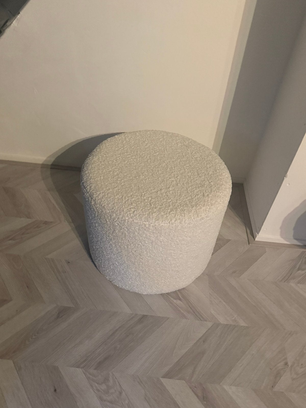 Witte teddy poef, Ophalen of Verzenden, Zo goed als nieuw