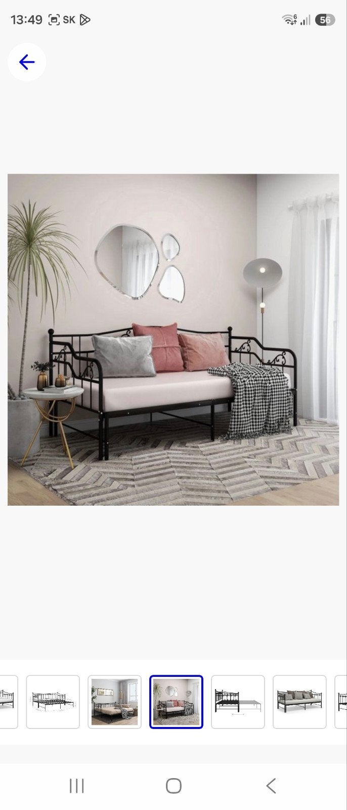 ikea bedbank, uittrekbaar tot twee persoons., Ophalen, Zwart, Tweepersoons, Zo goed als nieuw