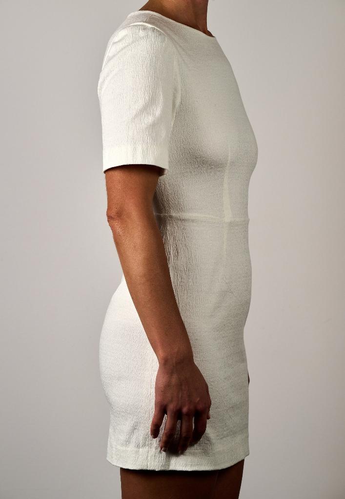 Italiaanse katoen witte korte jurk stretch Maat S-M, Maat 38/40 (M), Wit, Nieuw, Ophalen of Verzenden