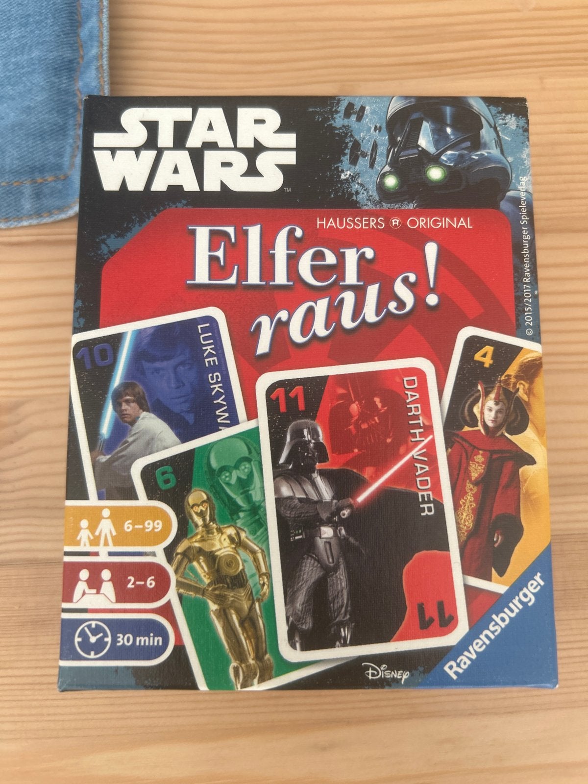 Star Wars Elfer raus! Kaartspel van Ravensburger, Een of twee spelers, Ophalen, Zo goed als nieuw