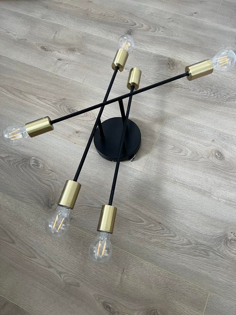 Westwing Plafondlamp Venja Zwart/Goud - Modern Design, Ophalen of Verzenden, Zo goed als nieuw, Metaal
