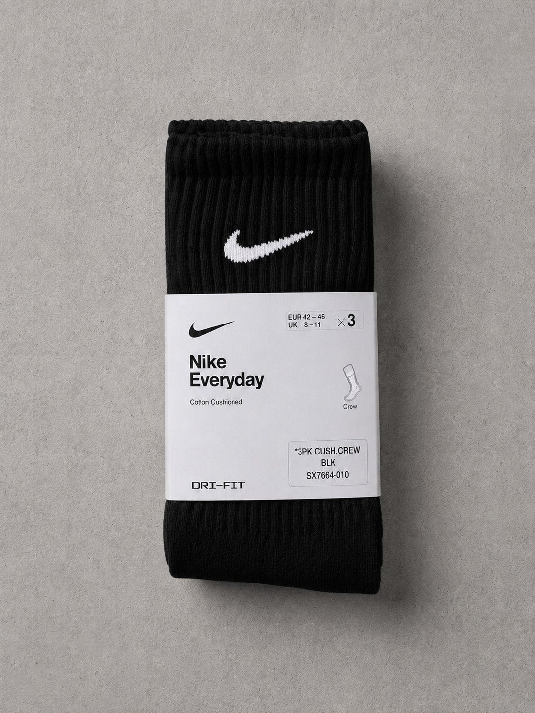 Nike Everyday Cushioned Crew Sokken - 3 paar, Kleding | Heren, Zwart, Nike, Ophalen of Verzenden, Nieuw