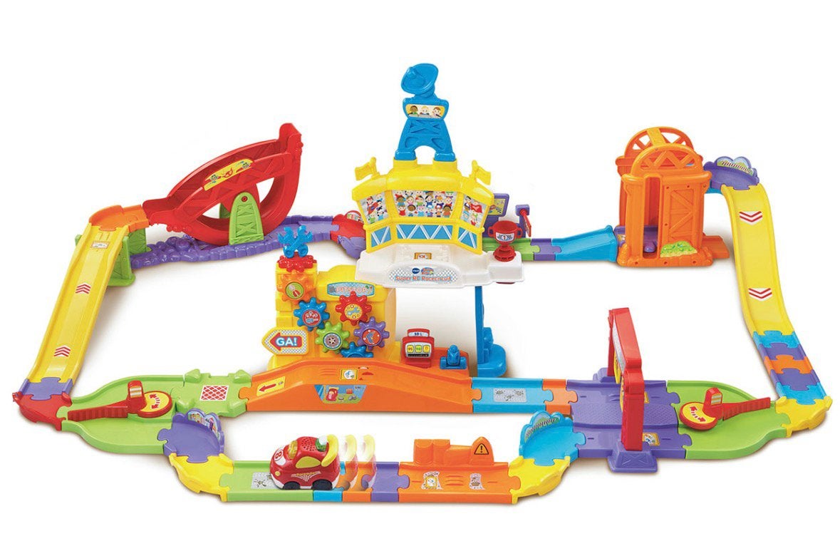 VTech Toet Toet Auto's Super RC Racecircuit met afstandsbedi, Ophalen, Zo goed als nieuw, Afstandsbediening