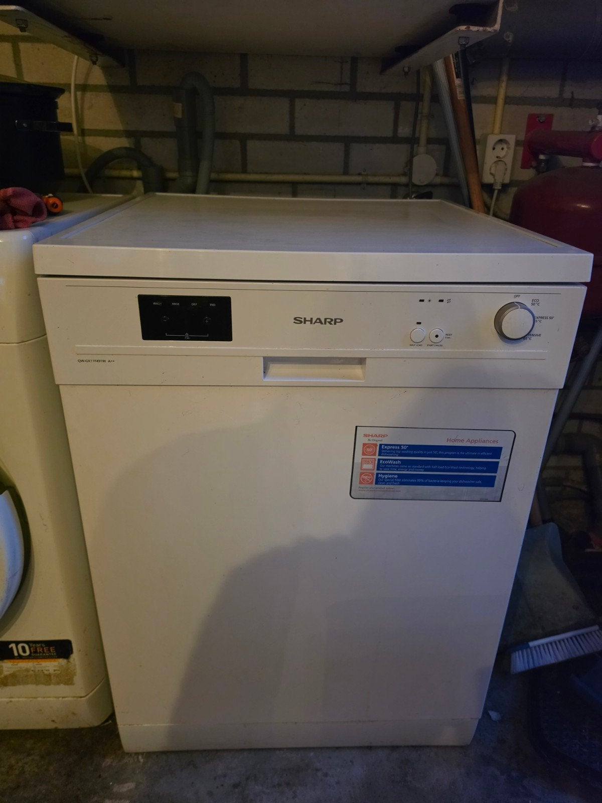 Sharp QW-GX11F491W A++ Vaatwasser, Witgoed en Apparatuur, Ophalen, Gebruikt, Energieklasse A of zuiniger, 60 cm of meer