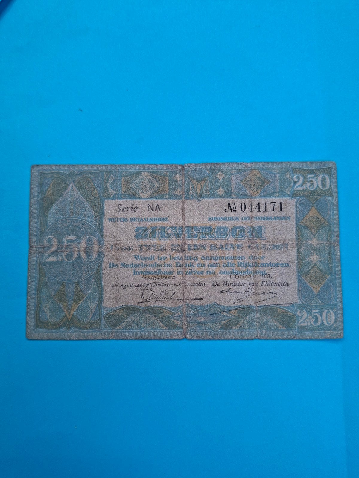 2,5 gulden Zilverbon uit 1927
in ZF, Ophalen of Verzenden, 2½ gulden, Los biljet