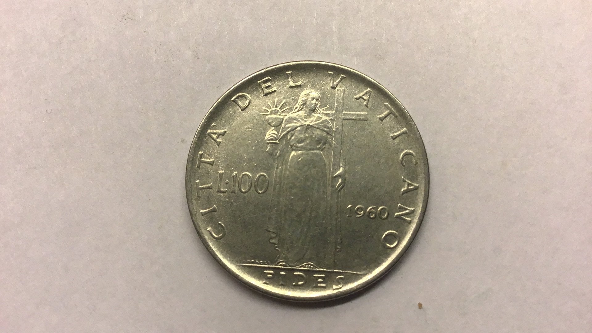Vaticaan 100 lire 1960., Ophalen of Verzenden, Overige landen
