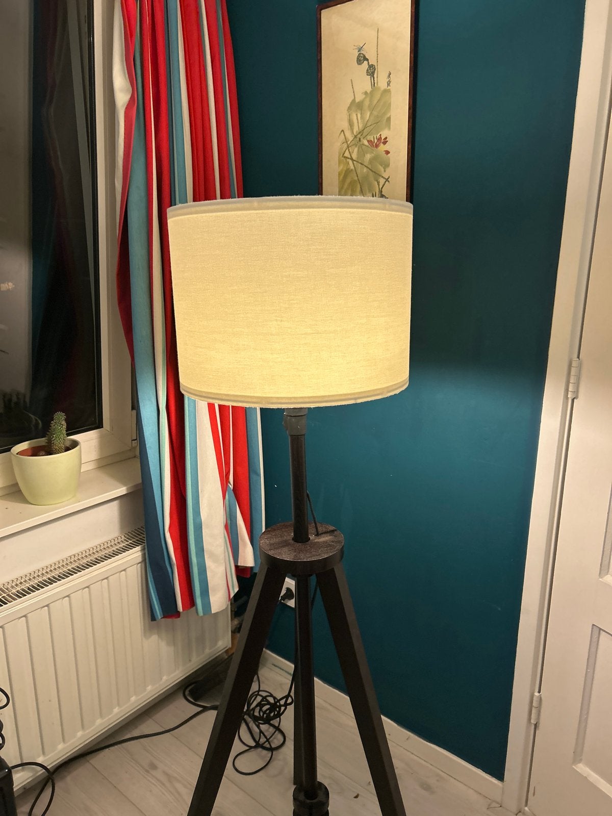 IKEA Lauters staande lamp met stoffen kap, Ophalen, Gebruikt, E27 (groot), 150 tot 200 cm