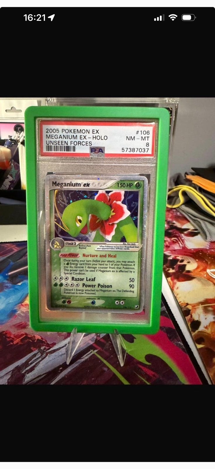 Pokemon meganium ex unseen forces, Ophalen of Verzenden, Zo goed als nieuw