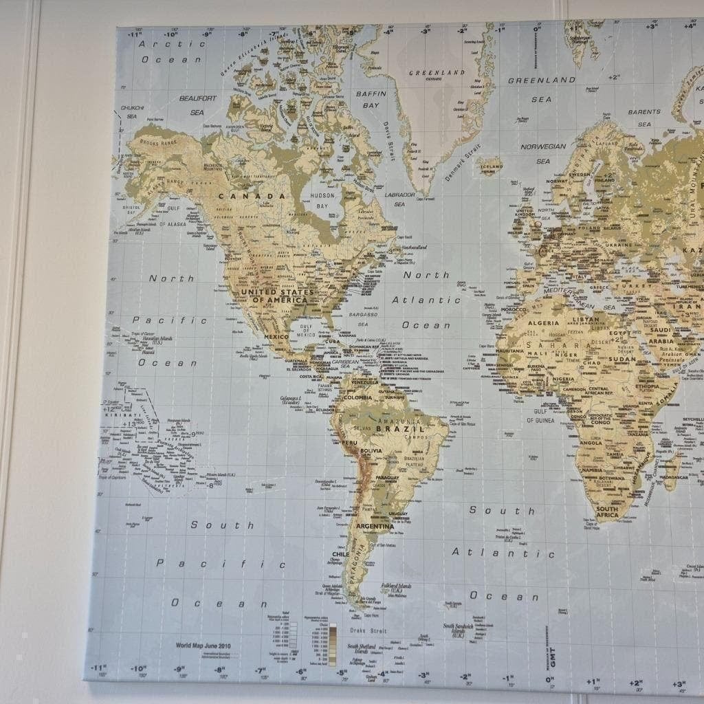 GROTE WERELDKAART VOOR AAN DE WAND, Landkaart, 1800 tot 2000, Wereld, Ophalen