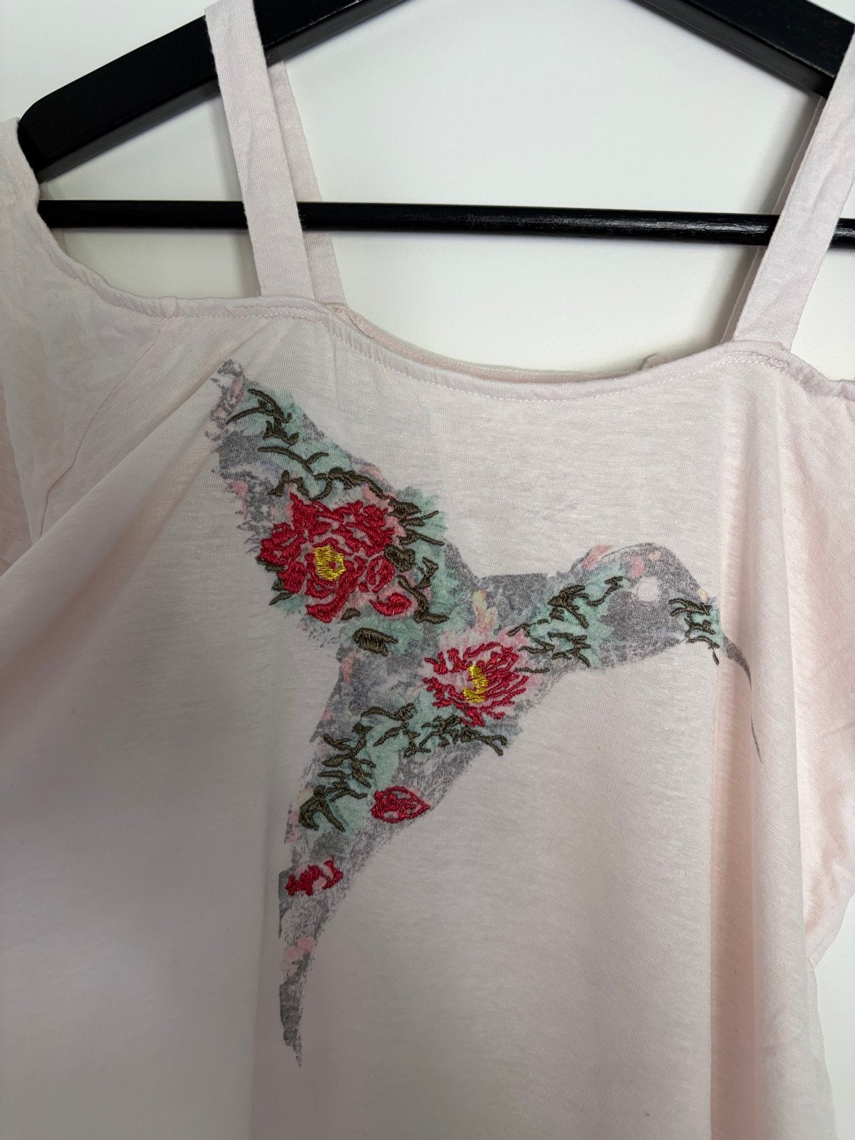 Ushuaia Ibiza Roze T-shirt met Kolibrie Print mt 14, Ophalen of Verzenden, Zo goed als nieuw, Meisje, Shirt of Longsleeve