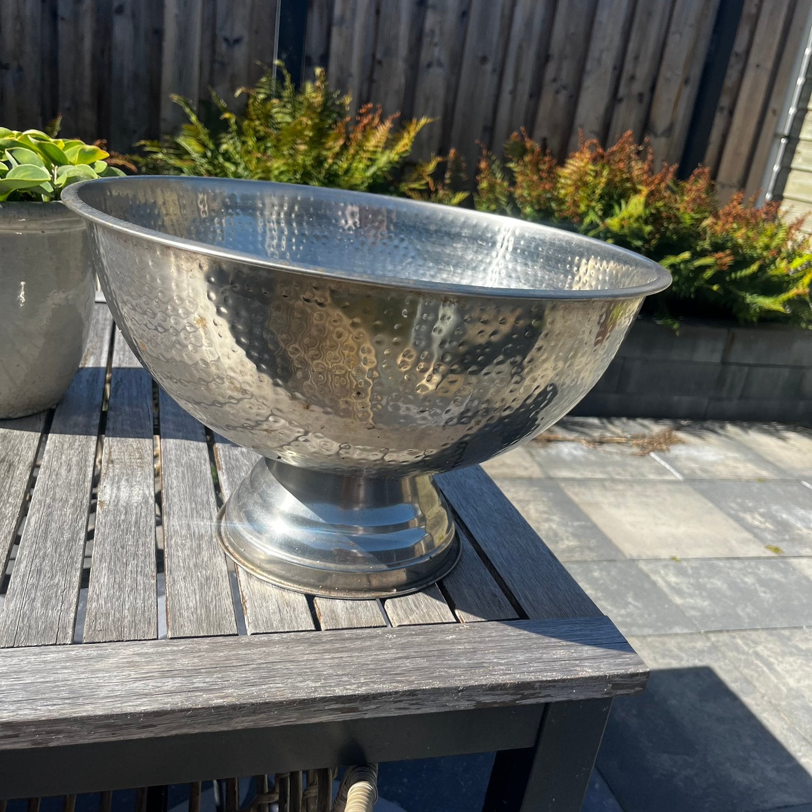 Champagne Cooler Schaal metaal, Ophalen, Gebruikt, Rond, Koeler of IJsemmer