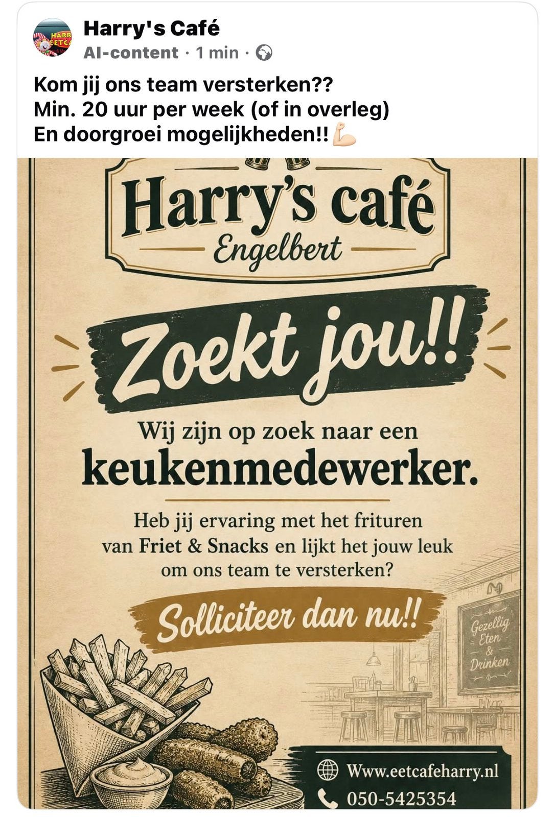 Keukenmedewerker gezocht!!, Vacatures, Tot en met 24 uur, Overige niveaus, Starter, Vast contract