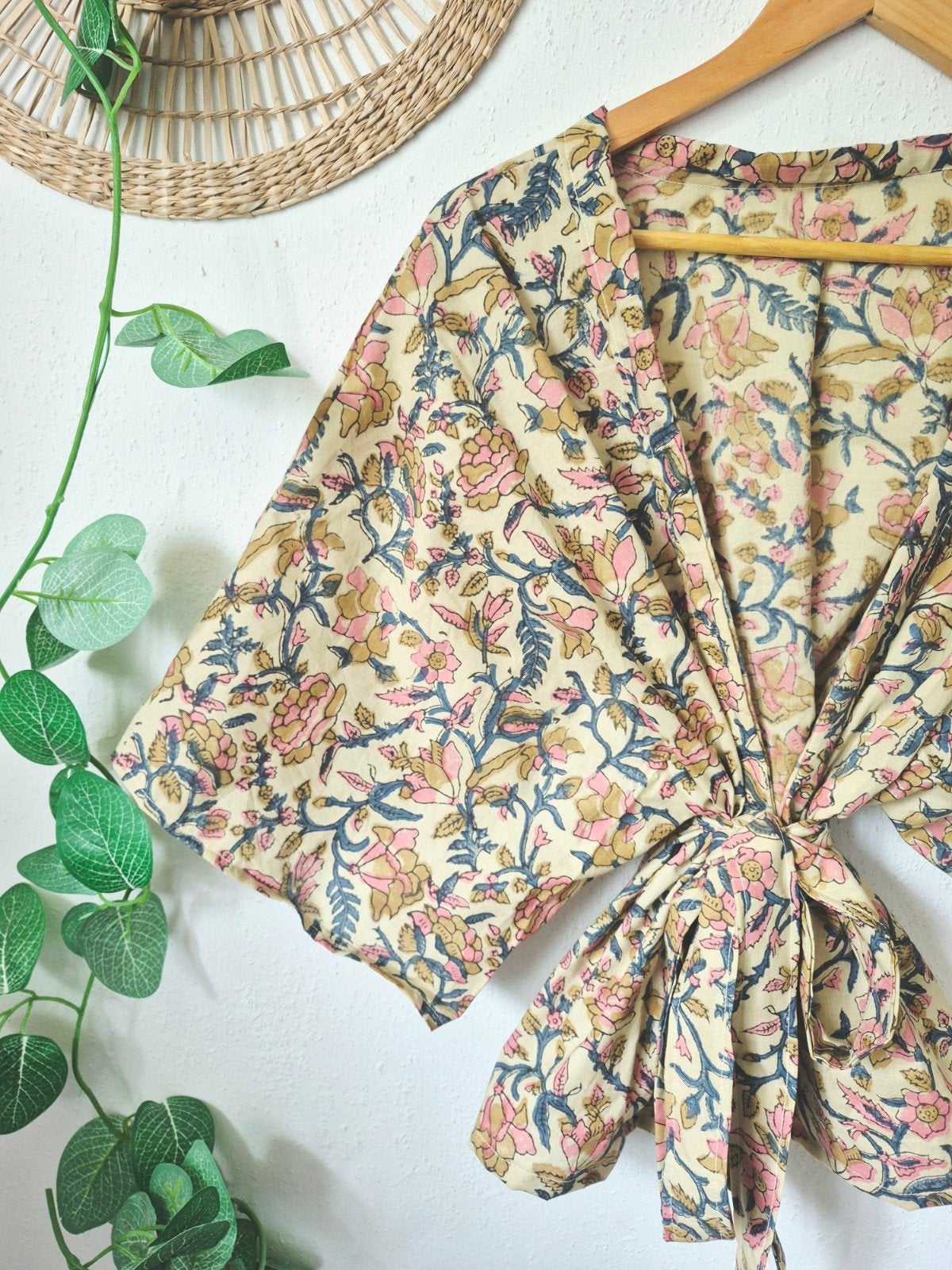 Handgemaakte kimono van blockprint India katoen allsize, MINT UPCYCLING, Ophalen of Verzenden, Nieuw