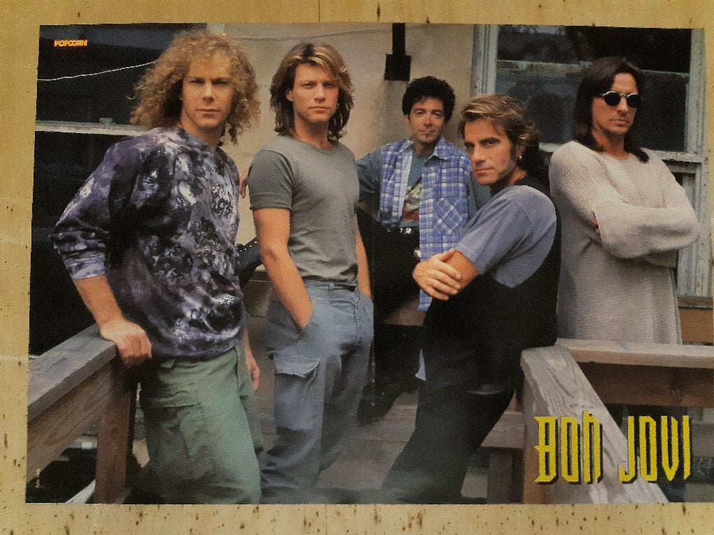 Poster Jon Bon Jovi A3 29x41cm Popcorn Kylie Minogue zgan, Rechthoekig Liggend, Ophalen of Verzenden, Zo goed als nieuw, A1 t/m A3