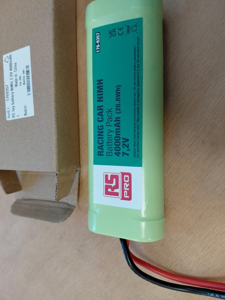 RS PRO NiMH Accupack 7.2V 4000mAh voor RC Auto, Hobby en Vrije tijd, Ophalen of Verzenden, Nieuw, Groter dan 1:32, Overige merken