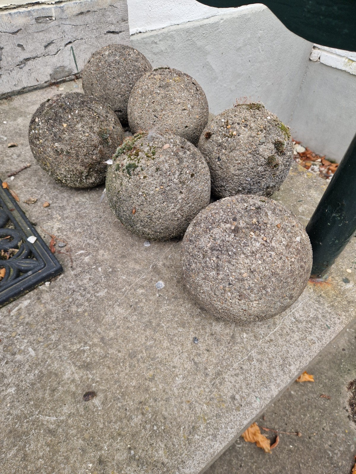 Set van 6 decoratieve betonnen bollen voor tuin of oprit, Ophalen, Gebruikt, Beton, Abstract beeld