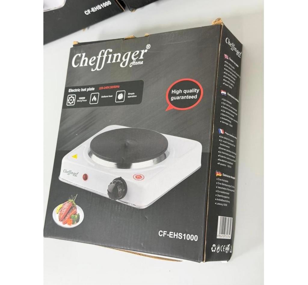 Cheffinger CF-EHS1000 – 1000W Elektrische Kookplaat (Enkel), Caravans en Kamperen, Kampeeraccessoires, Nieuw, Ophalen of Verzenden