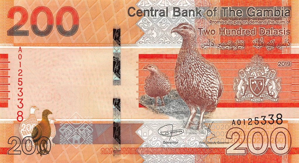 Gambia 200 Dalasis 2019 Unc pn 42a, Ophalen of Verzenden, Overige landen, Los biljet