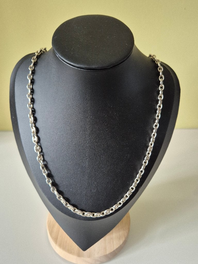 Zilveren ketting 70 cm marineschakel 493, Zilver zolder, Ophalen of Verzenden, Zo goed als nieuw, Zilver zolder