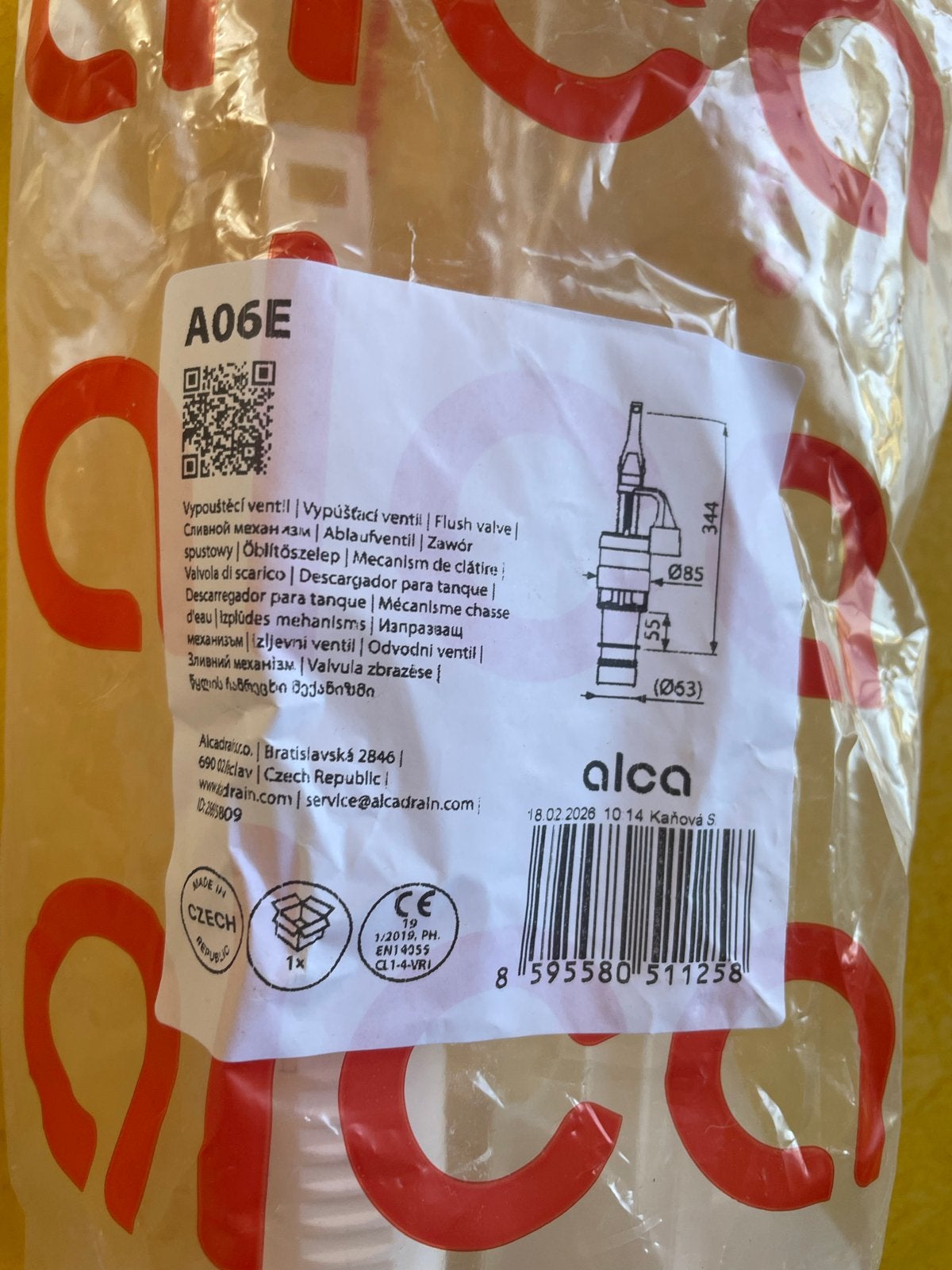 Alca A06E Vlotterkraan voor toilet, Ophalen, Nieuw, Toilet