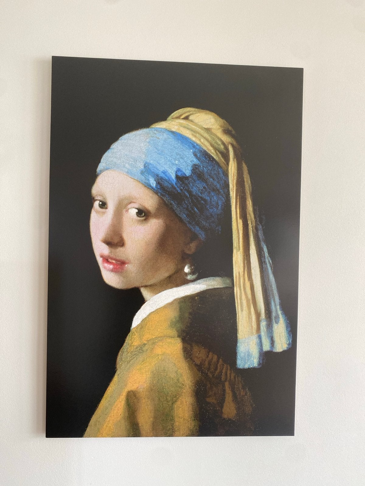 Het Meisje met de Parel - Canvas Print 90x60, Antiek en Kunst, Doek, Portret of Personen, Ophalen of Verzenden, Klassiek