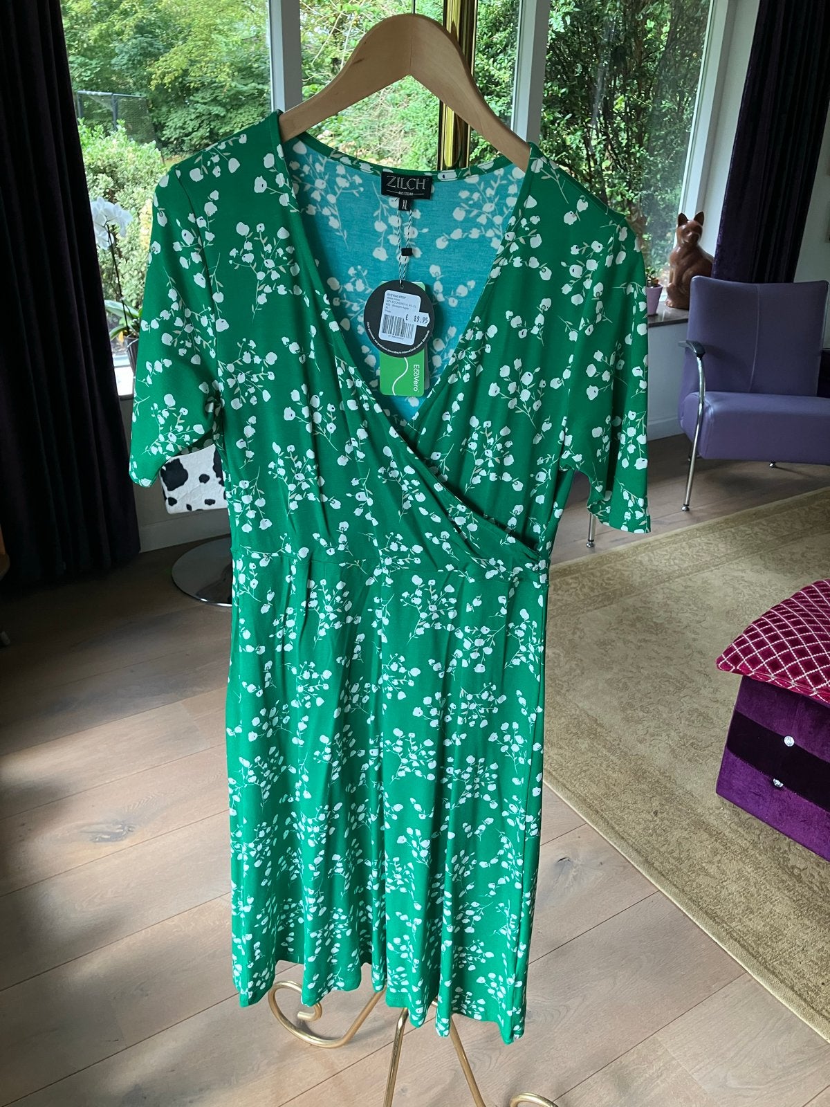 2 x ZILCH jurk nieuw Groen/Blauw met Bloemenprint - Maat XL, Maat 46/48 (XL) of groter, Nieuw, Ophalen of Verzenden, Knielengte