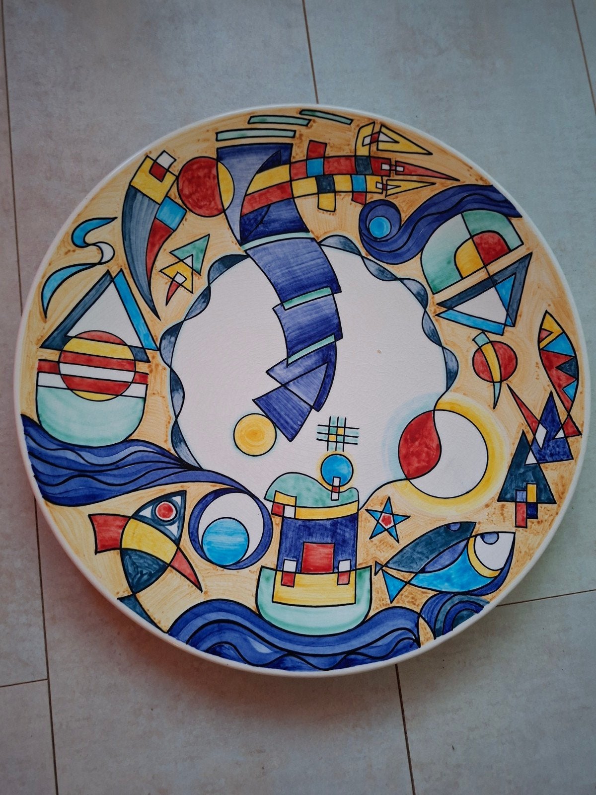 Uniek XL Kunstbord Giel Harren (Ex-Sphinx) – Abstract 47.5 c, Ophalen of Verzenden