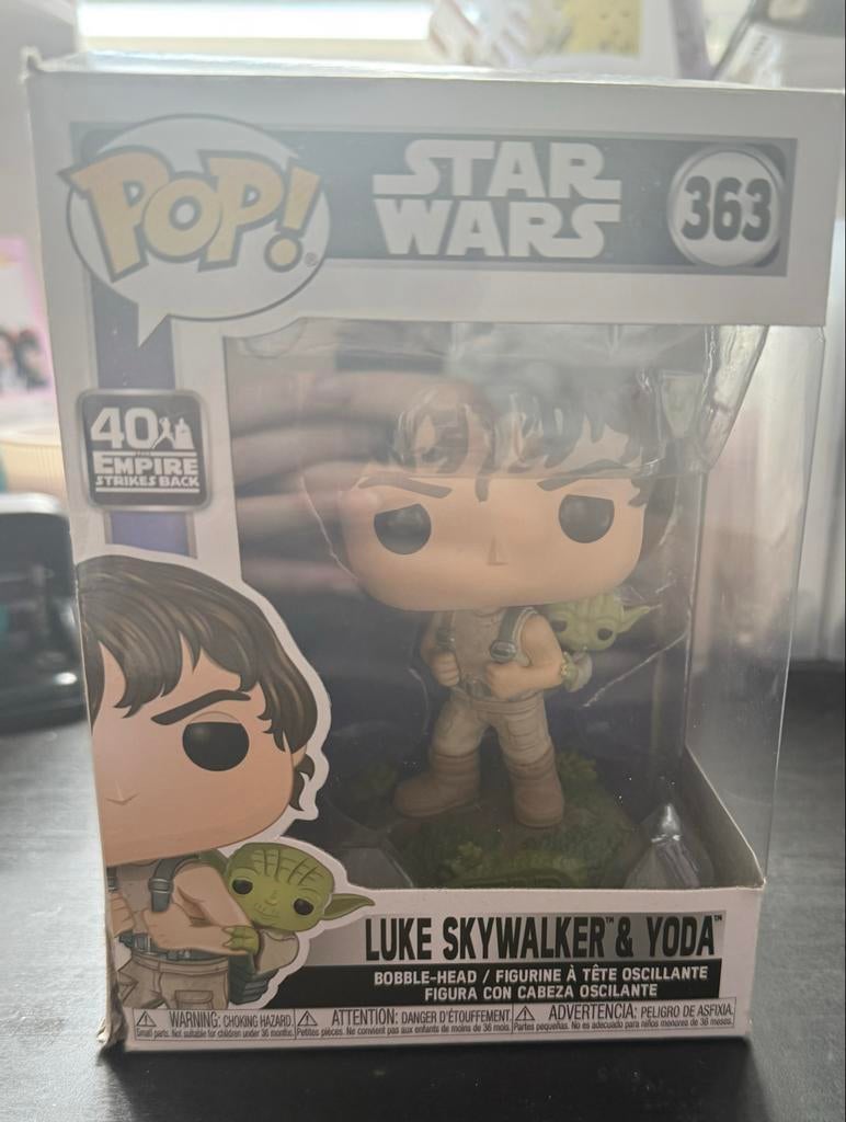 Funko Pop! Star Wars Luke Skywalker & Yoda 363, Ophalen of Verzenden, Gebruikt, Actiefiguurtje