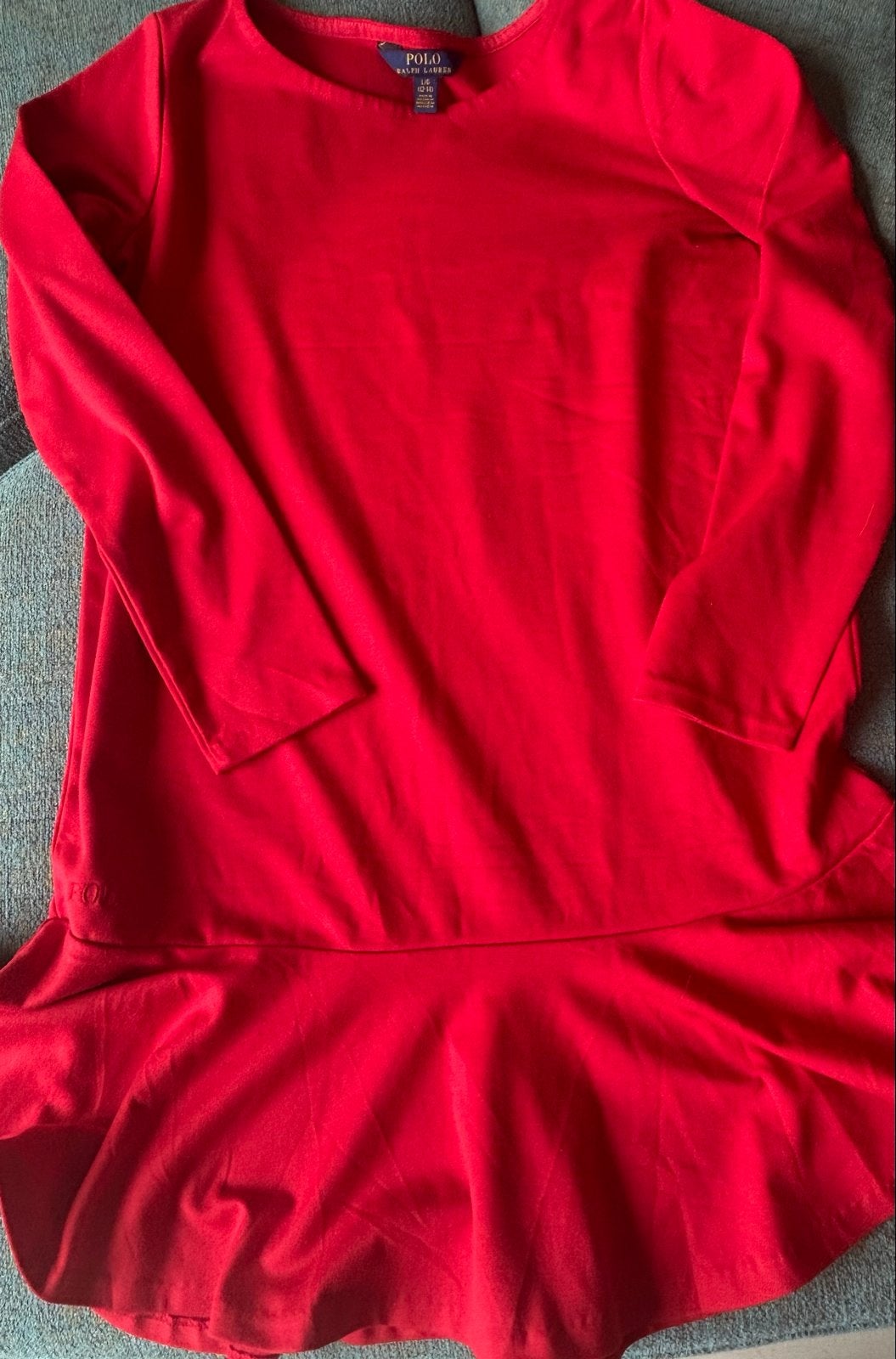 Polo Ralph Lauren Jurkje Rood Maat L/G (12-14), Kinderen en Baby's, Kinderkleding | Maat 158, Zo goed als nieuw, Meisje, Jurk of Rok